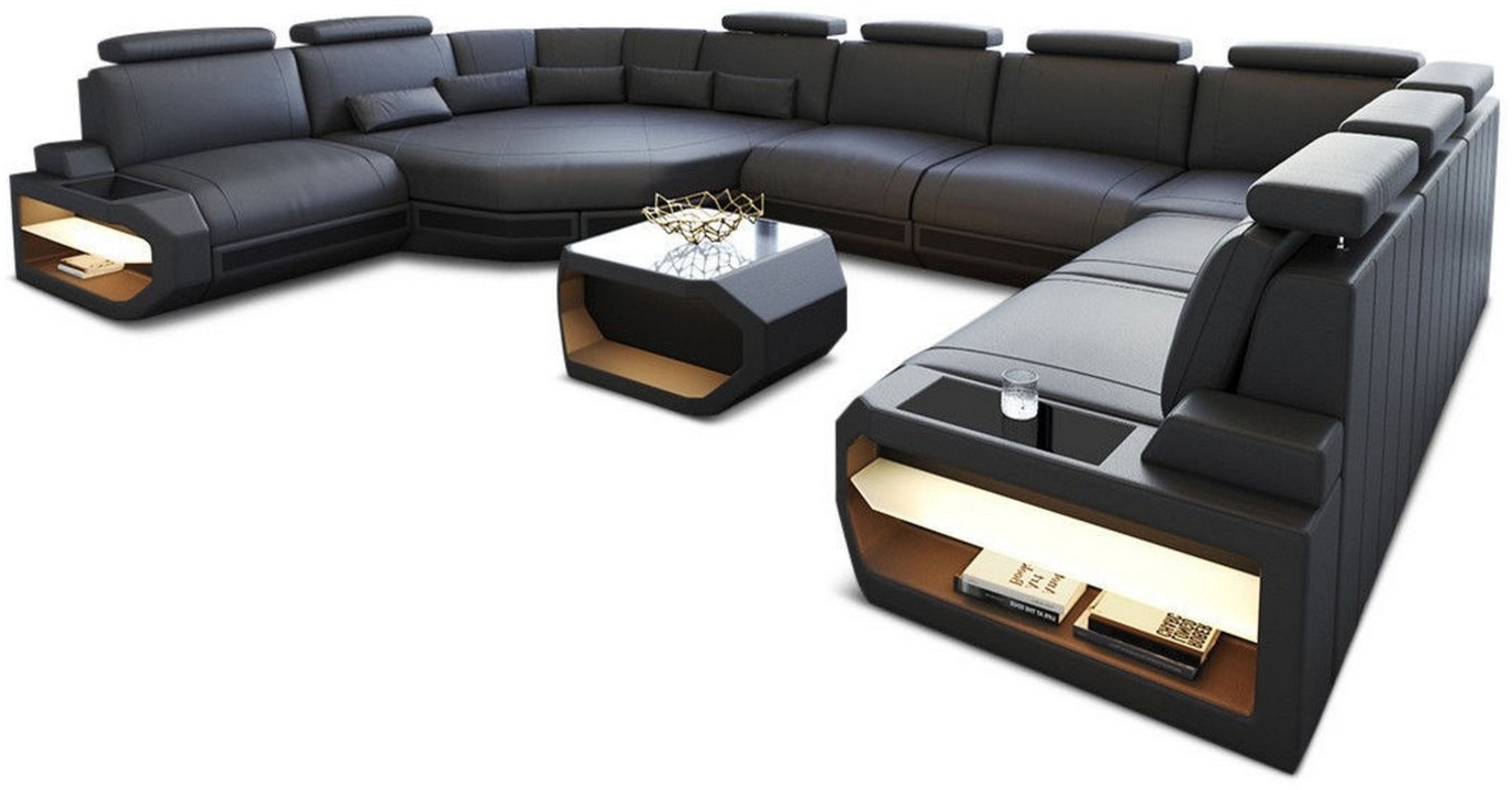 Sofa Dreams 'Asti U' Wohnlandschaft, 93 x 280 x 427 cm, Grau / Schwarz, Kunstleder, Rechts Bild 1