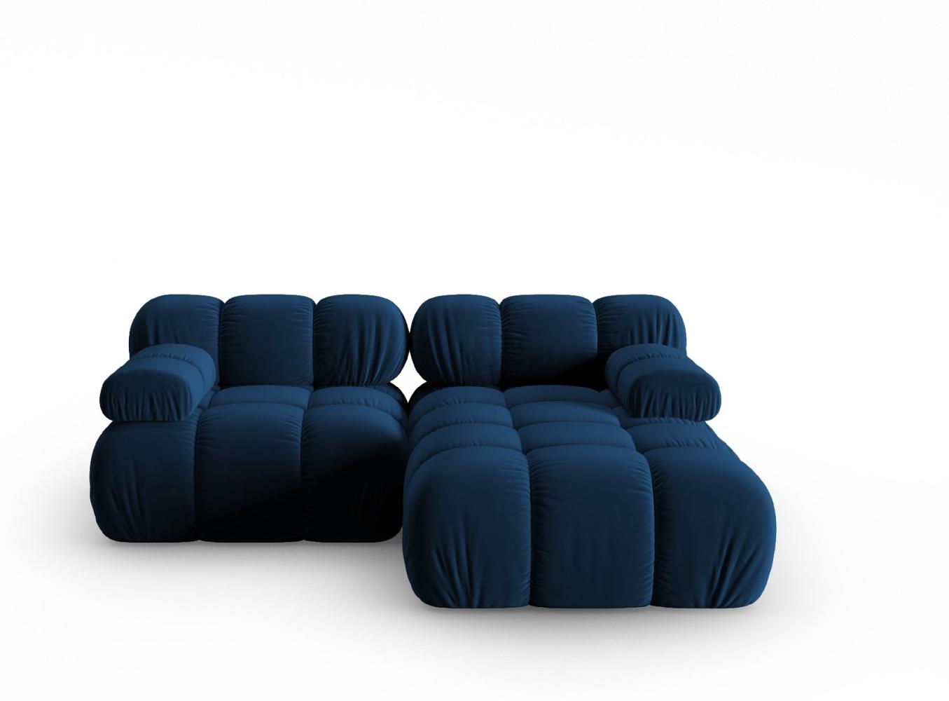 Micadoni Modulares Ecksofa Bellis 3-Sitzer Rechts Samtstoff Königsblau Bild 1