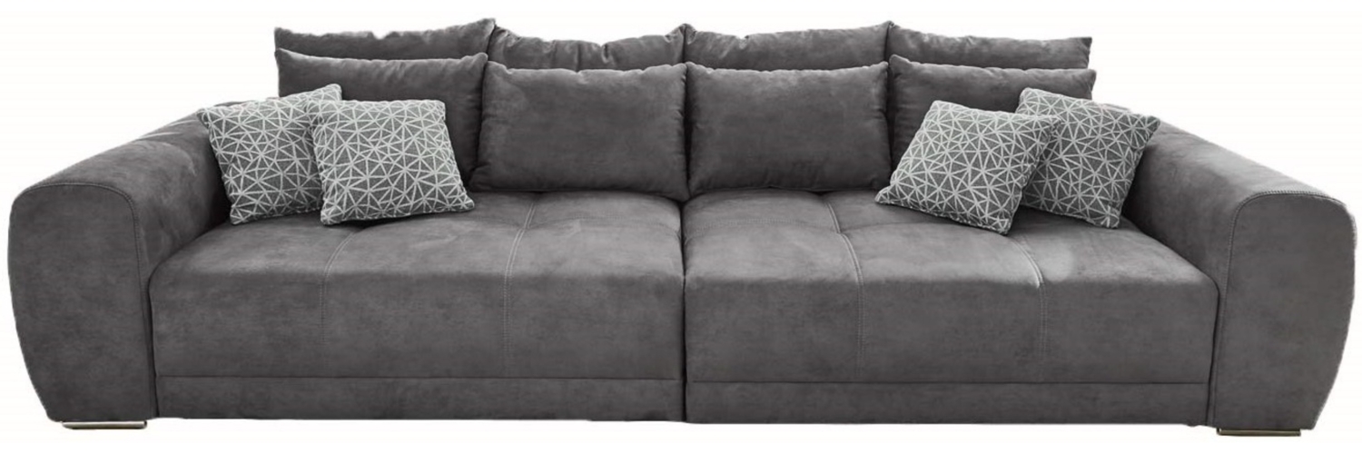 BIG-SOFA Federkern B306/T134/H86 cm, Liegefläche 120x240 cm, Mikrofaser Grau Bild 1