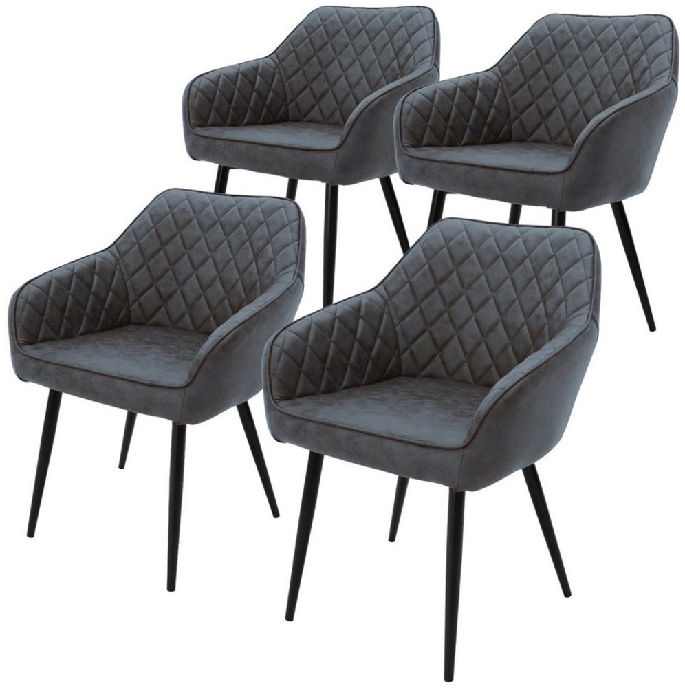 ML-DESIGN Stuhl Esszimmerstühle mit Rücken- & Armlehne moderne Design Küchenstühle (4 St), Polsterstuhl Esstischstühle 4er Set Kunstlederbezug bis 120kg Bild 1