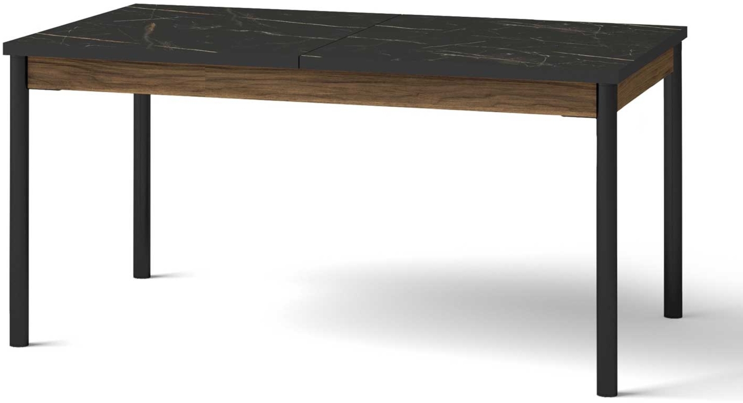 Esstisch Küchentisch Pereto 160-240x90x77cm Warmia Nussbaum schwarz matt Bild 1