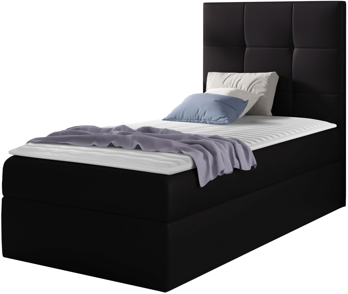 Boxspringbett 'Minvan 2' rechts schwarz 100x200 cm Bild 1