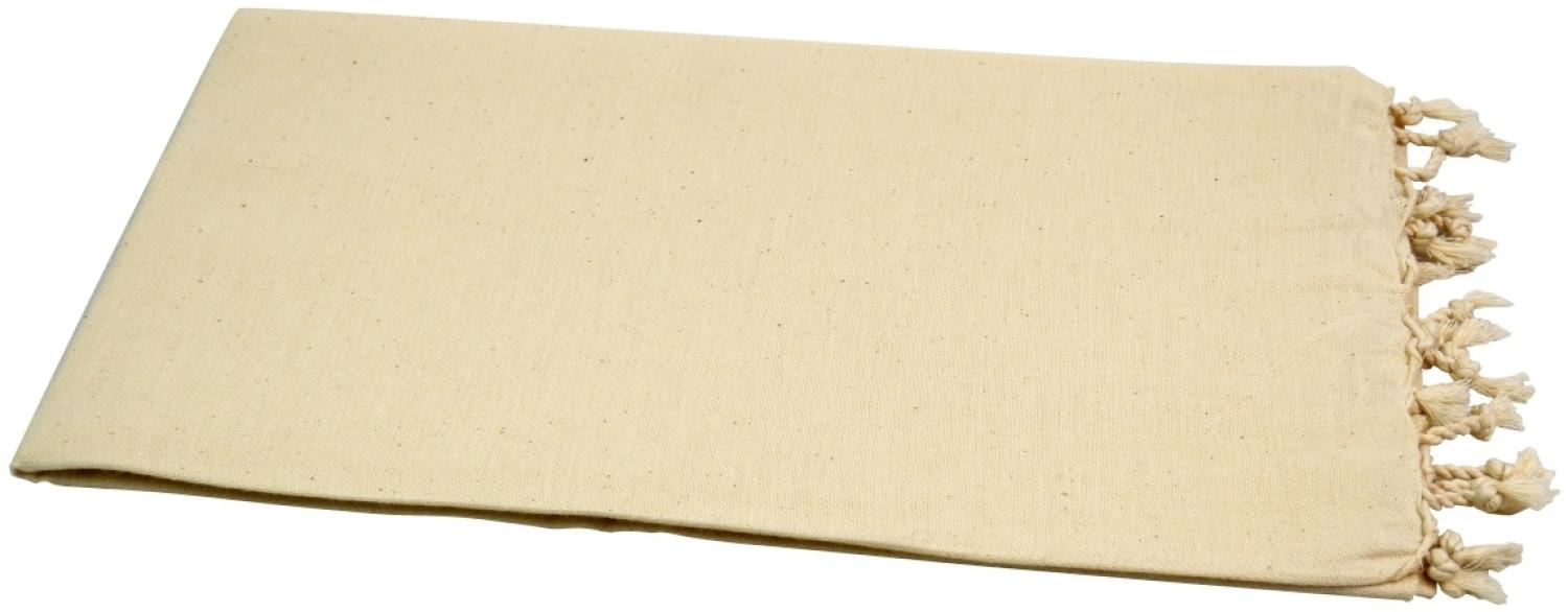 Hamamtuch Sultan beige ohne Streifen | mit Fransen 100x180 cm Bild 1