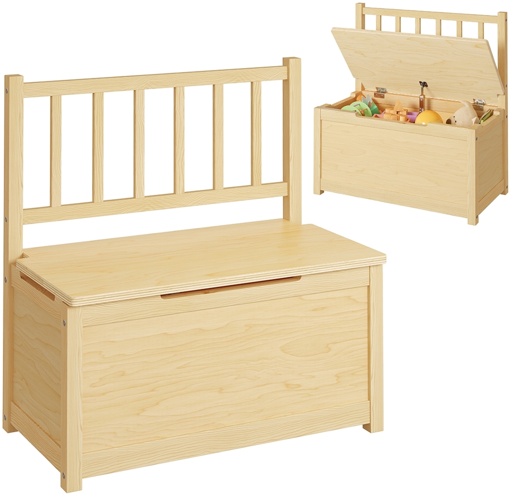 Bellabino 'Sora' Kindersitzbank, natur, Kinderbank mit integrierter Spielzeugkiste, Kiefer, ab 2 Jahren Bild 1