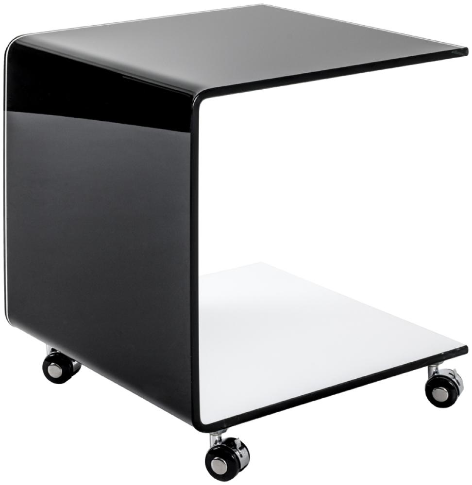 Beistelltisch >Bento 5< in schwarz-weiß aus Glas 12 mm - 42 x 49 x 42 cm (BxHxT) Bild 1