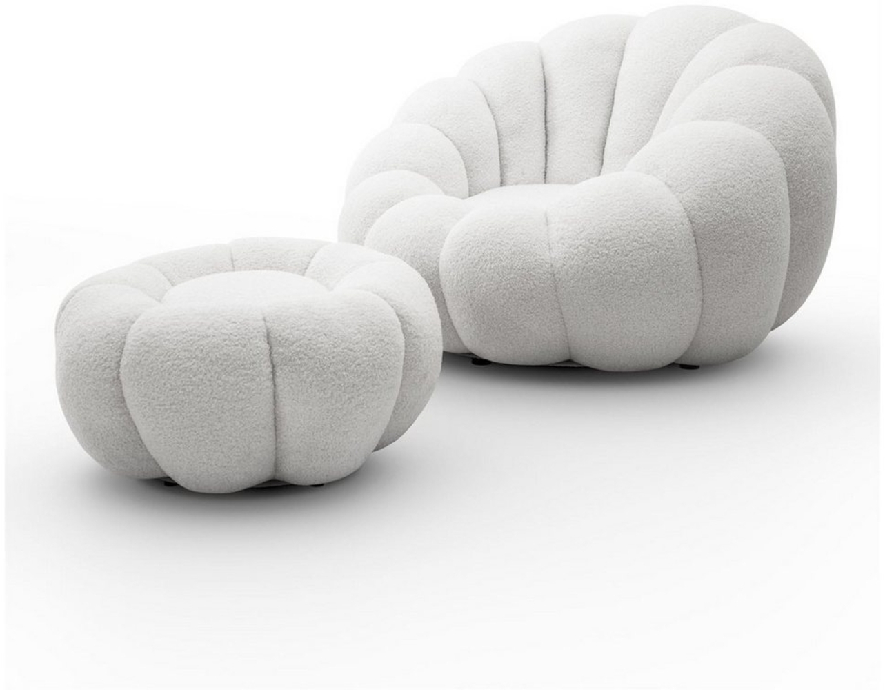Lookway Drehsessel FLUFFY mit Fußhocker Bequemer Relaxsessel für Wohnzimmer (1x Sessel 1x Fußhocker), Drehsessel Bild 1