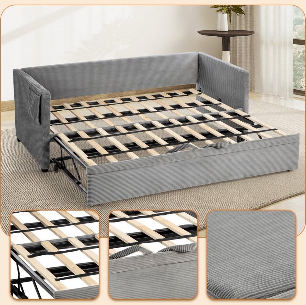 HOMYEDAMIC Schlafsofa 172 x 187 cm Schlafsofa 2-Sitzer Sofa Couch, Schlafsofa mit Matratze Variables Sofa Doppel-Liege Bild 1