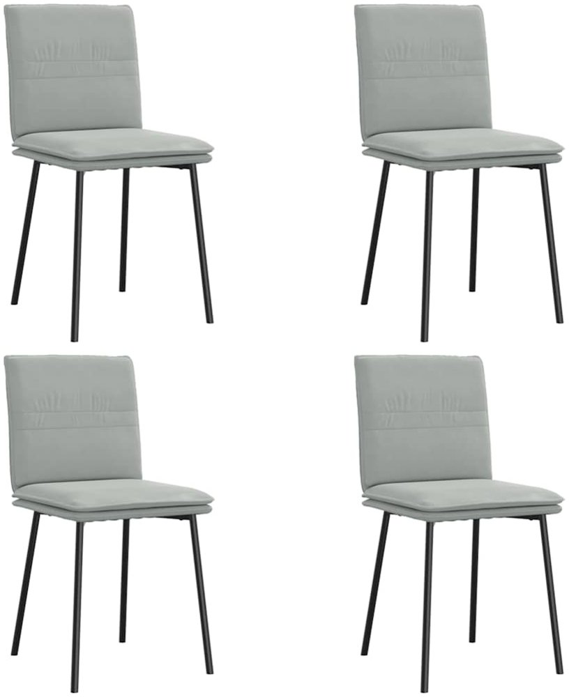 vidaXL Esszimmerstühle 4 Stk. Hellgrau Samt 3315344 Bild 1