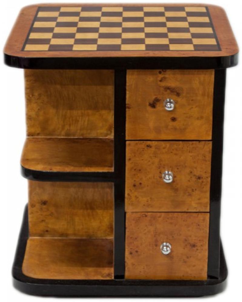 Casa Padrino Art Deco Spieltisch Schach / Dame Mahagoni L 50 x B 50 x H 55 cm - Möbel Antik Stil Barock Bild 1