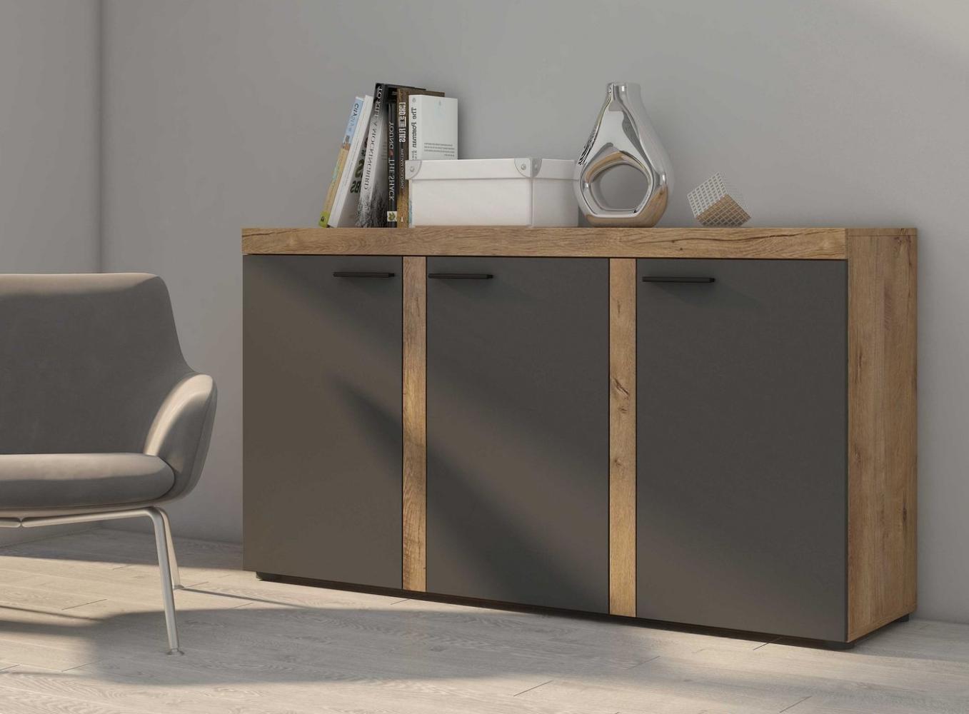 Furnix Kommode Alvor Sideboard Anrichte mit 3 Türen 149 cm klassisch, 148,8x82x40,3 cm, multifunktional einsetzbar & zeitlos Bild 1