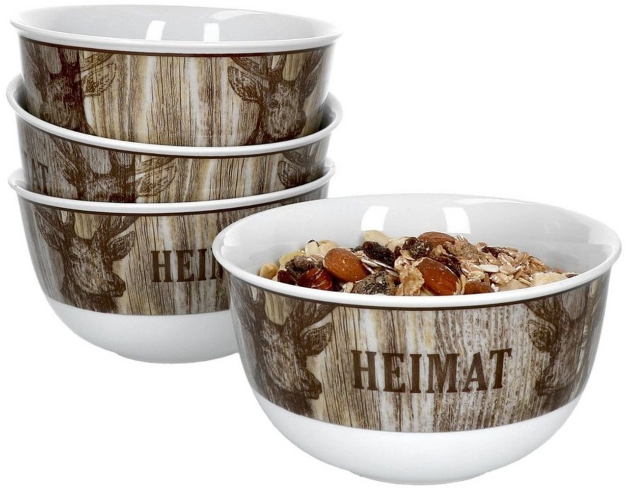 4er Set Heimat Hirsch Schalen Ø14cm Braun Snack-Schüssel Dessert-Bowl Ritzenhoff Bild 1