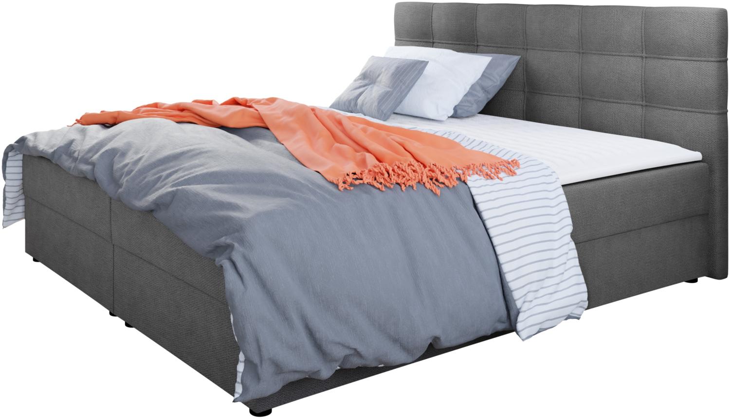 Mirjan24 Boxspringbett Wirig II, Grau 140 x 200 cm Bild 1