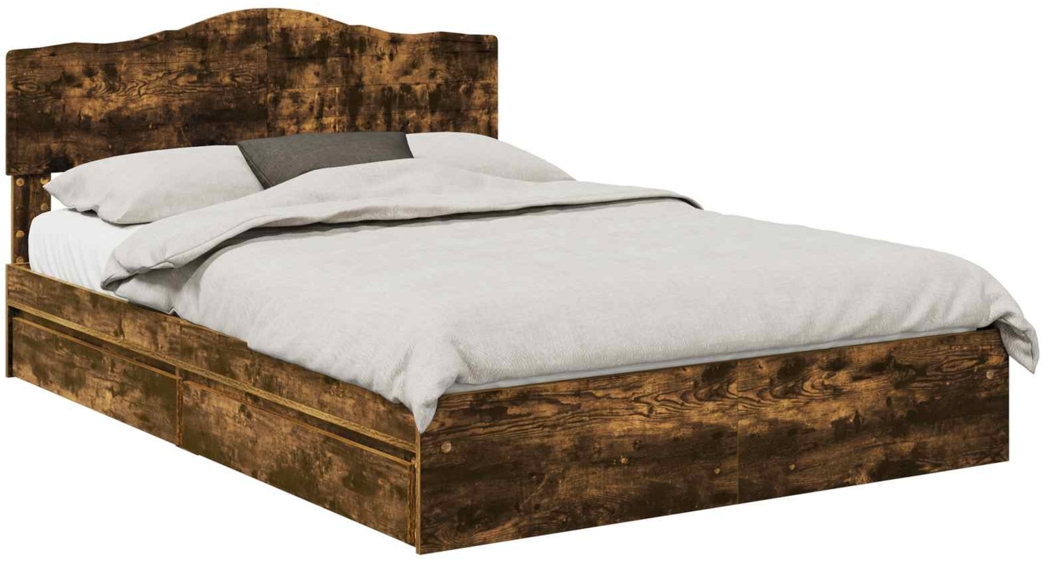 vidaXL Aufbewahrungsbett Geräucherte Eiche 160x200 cm Holzwerkstoff 3413079 Bild 1