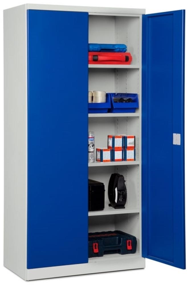 Stahl-Lagerschrank - ASHV 1980x1200x570 mm Blaue Türen Bild 1