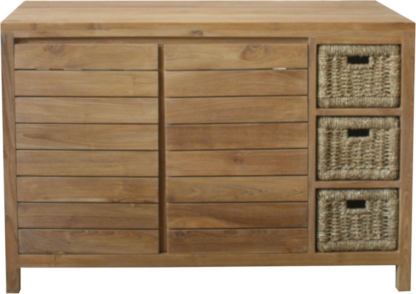 Waschbeckenunterschrank Lomma Teak Massivholz - Breite vom Unterschrank: 120 cm Bild 1