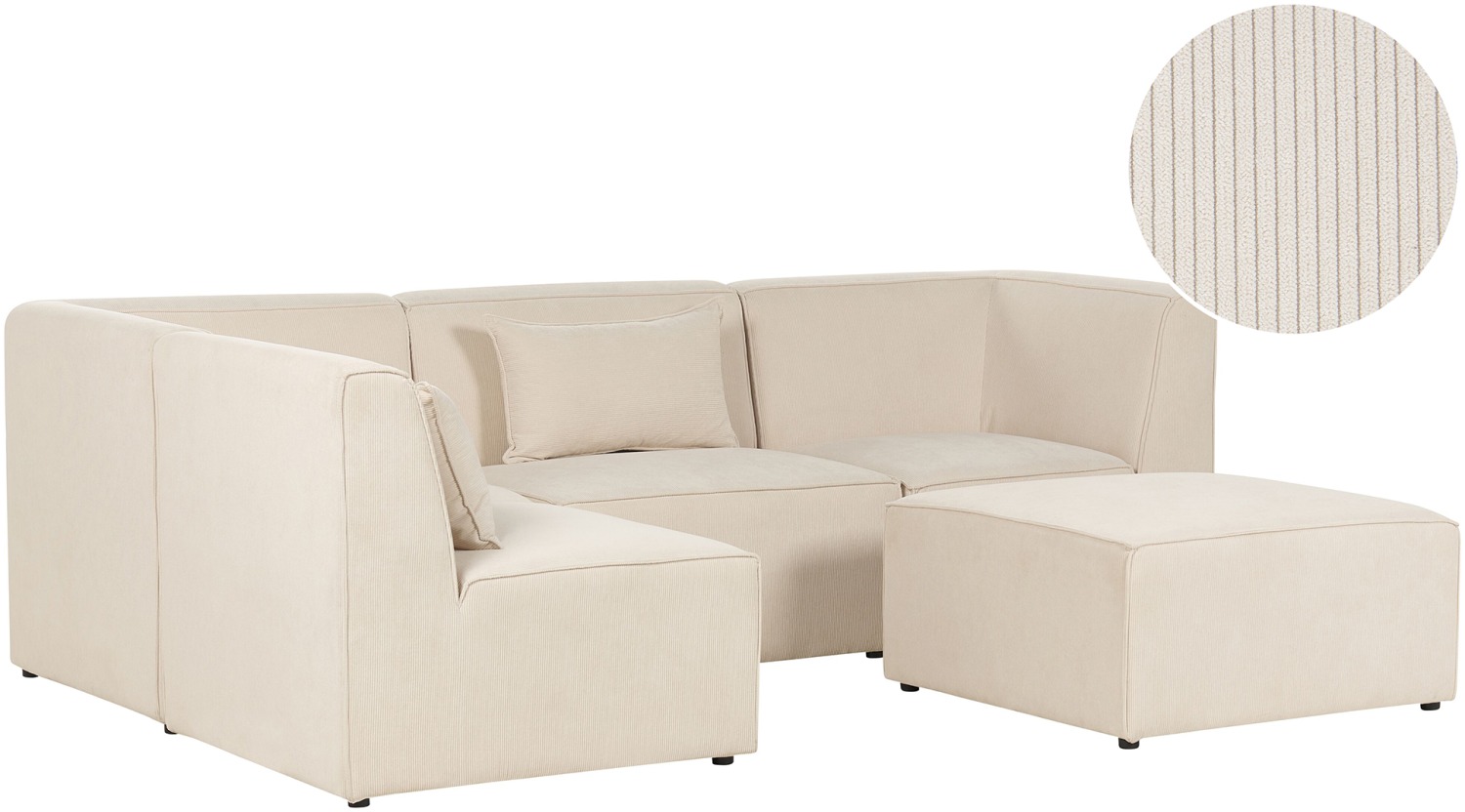 Sofa mit Ottomane LEMVIG Helles Beige Bild 1