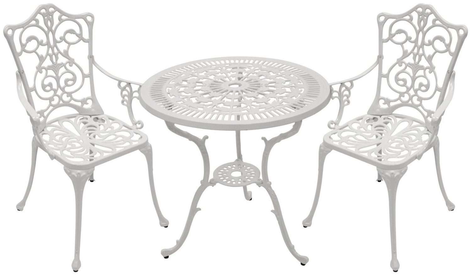 Bistroset Jugendstil 3-teilig, Aluguss weiss Bild 1
