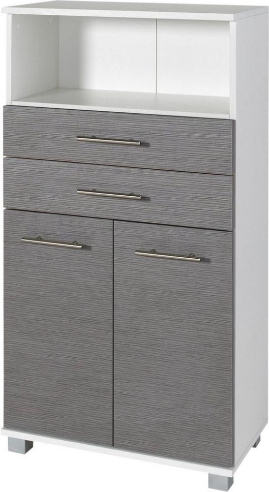 Schildmeyer Midischrank Palermo, Made in Germany Breite 60 cm, verstellbarer Einlegeboden, Metallgriffe, 2 Schubkästen Bild 1