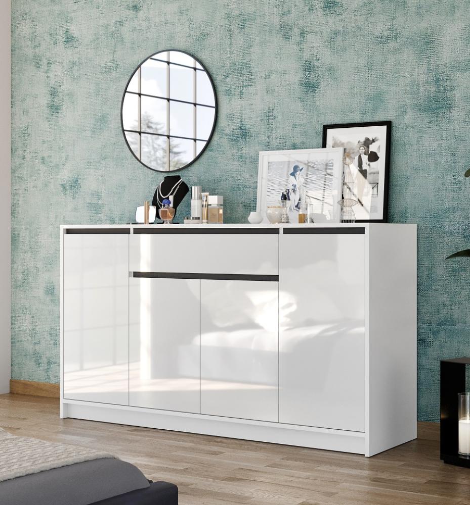 Sideboard Kommode Top1 | weiß Hochglanz / grau Bild 1