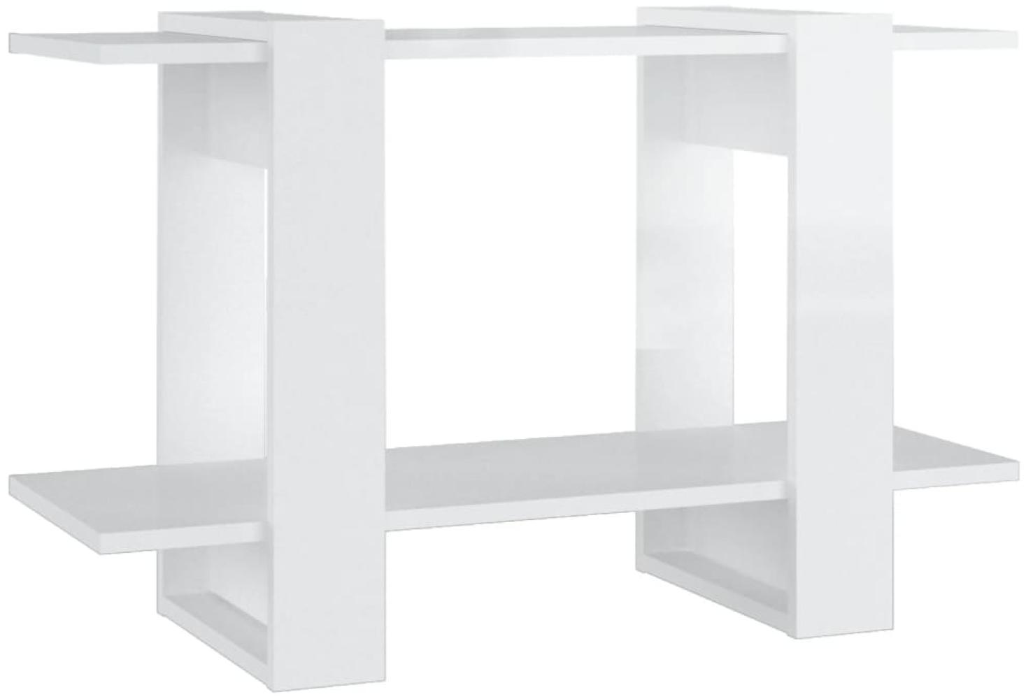 vidaXL Bücherregal/Raumteiler Hochglanz-Weiß 80x30x51 cm 811598 Bild 1