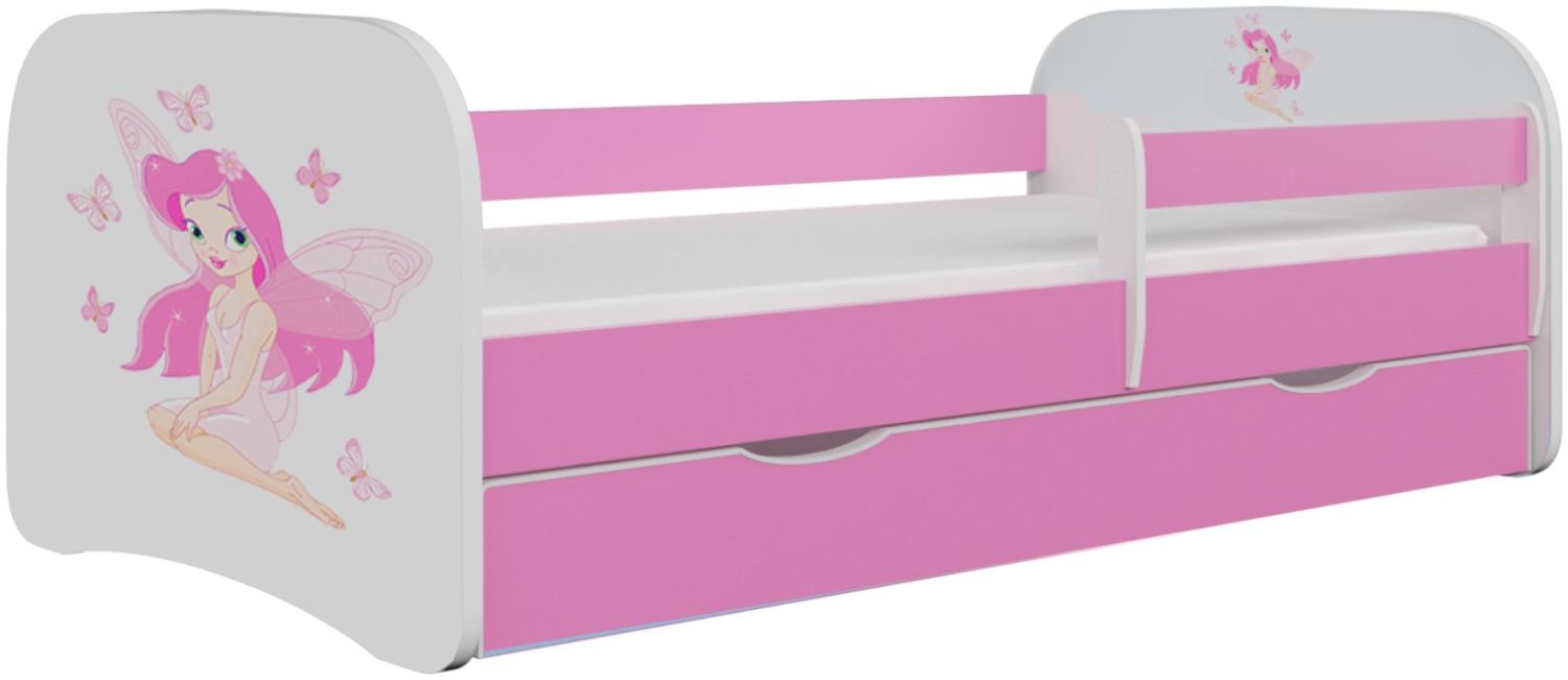 Kinderbett Jona inkl. Rollrost + Matratze + Bettschublade Rosa Bild 1