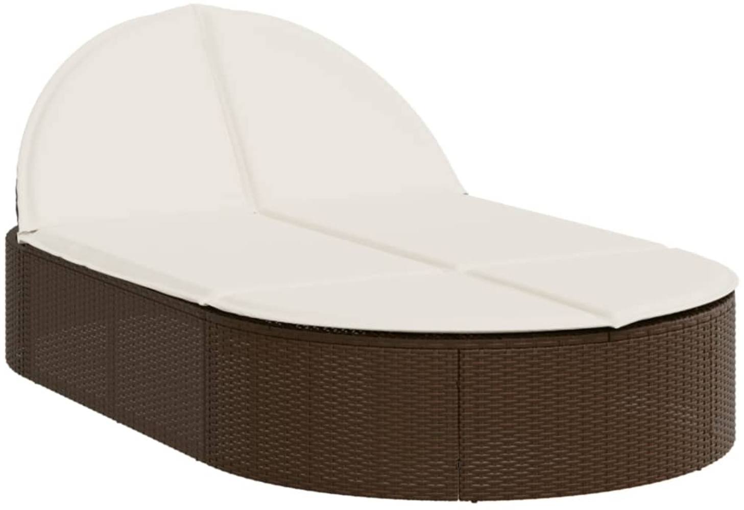 vidaXL Doppel-Sonnenliege mit Auflagen Braun Poly Rattan 368647 Bild 1