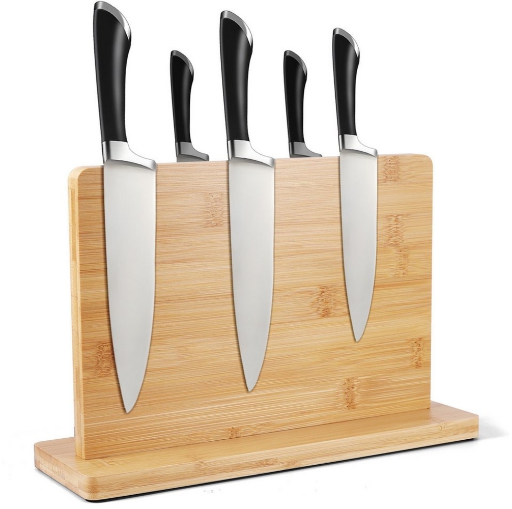BlingBin Magnet-Messerblock Holz Unbestückte Messerblöcke, Doppelseitiger Messerhalter (1tlg), platzsparender Messerhalter, robuste Magnetkraft, für alle Messerarten Bild 1