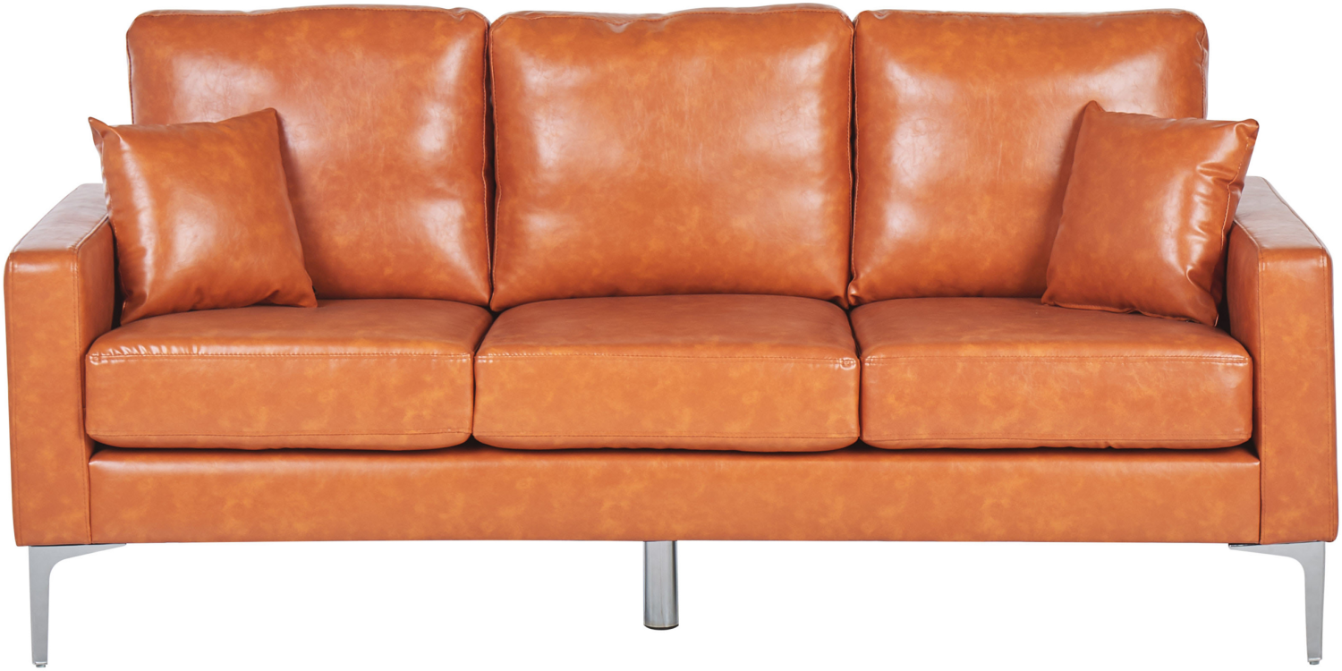 3-Sitzer Sofa Kunstleder goldbraun GAVLE Bild 1