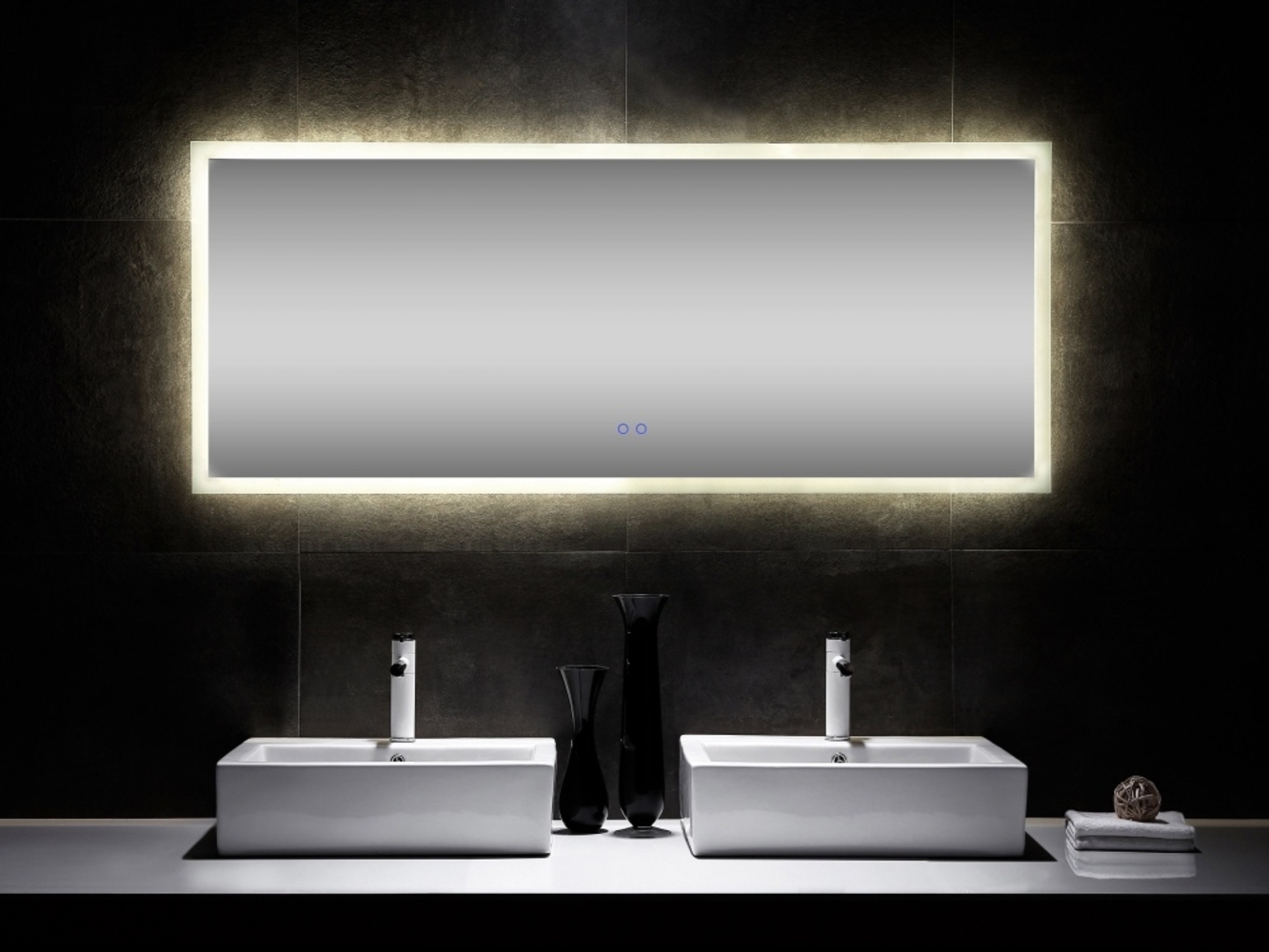 LED Spiegel 160x65 cm mit Heizung - Nie wieder beschlagene Spiegel Bild 1