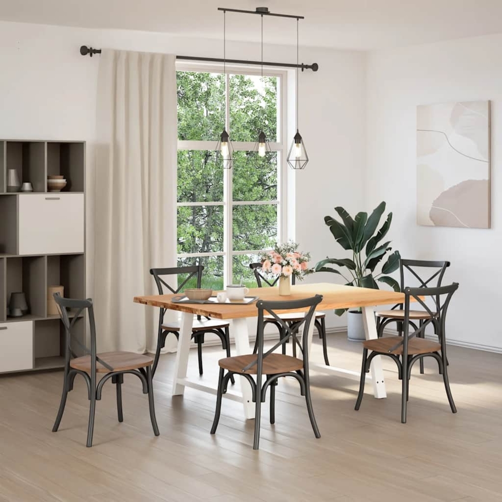 vidaXL Esstisch mit Baumkanten 180x120x74 cm Massivholz Eiche 3304982 Bild 1