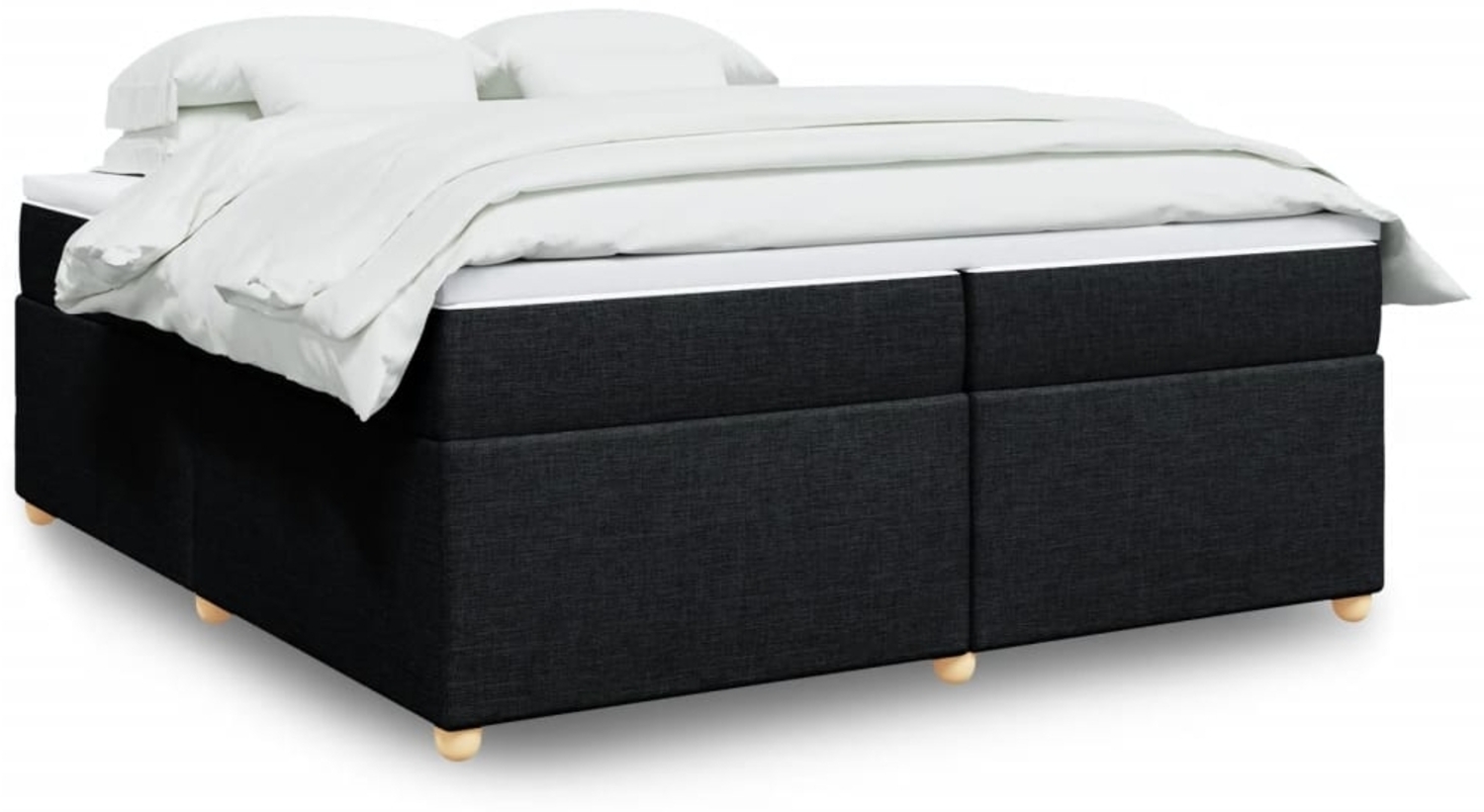 vidaXL Boxspringbett mit Matratze Schwarz 200x200 cm Stoff 3285403 Bild 1