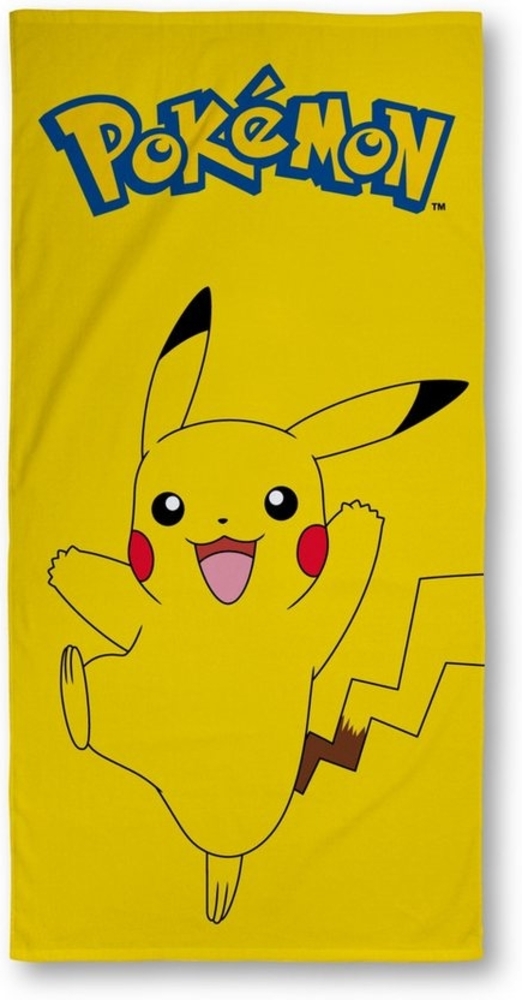 MTOnlinehandel Badetuch Pokemon, Geschenkidee für Kinder, 70x140cm, Fanartikel, 100% Baumwolle (1-St), weich und saugfähig, Pikachu Bild 1
