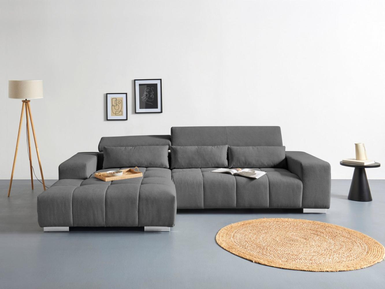 COTTA Ecksofa Orion L-Form, mit Recamiere, inkl. verstellbaren Kopfstützen und 3 Kissen Bild 1