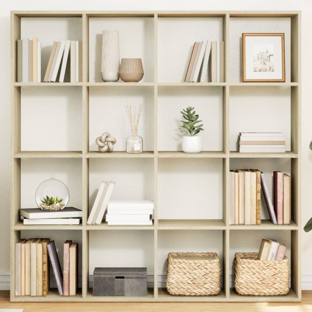 vidaXL Bücherregal Sonoma-Eiche 137,5x29x137,5 cm Holzwerkstoff 3310291 Bild 1