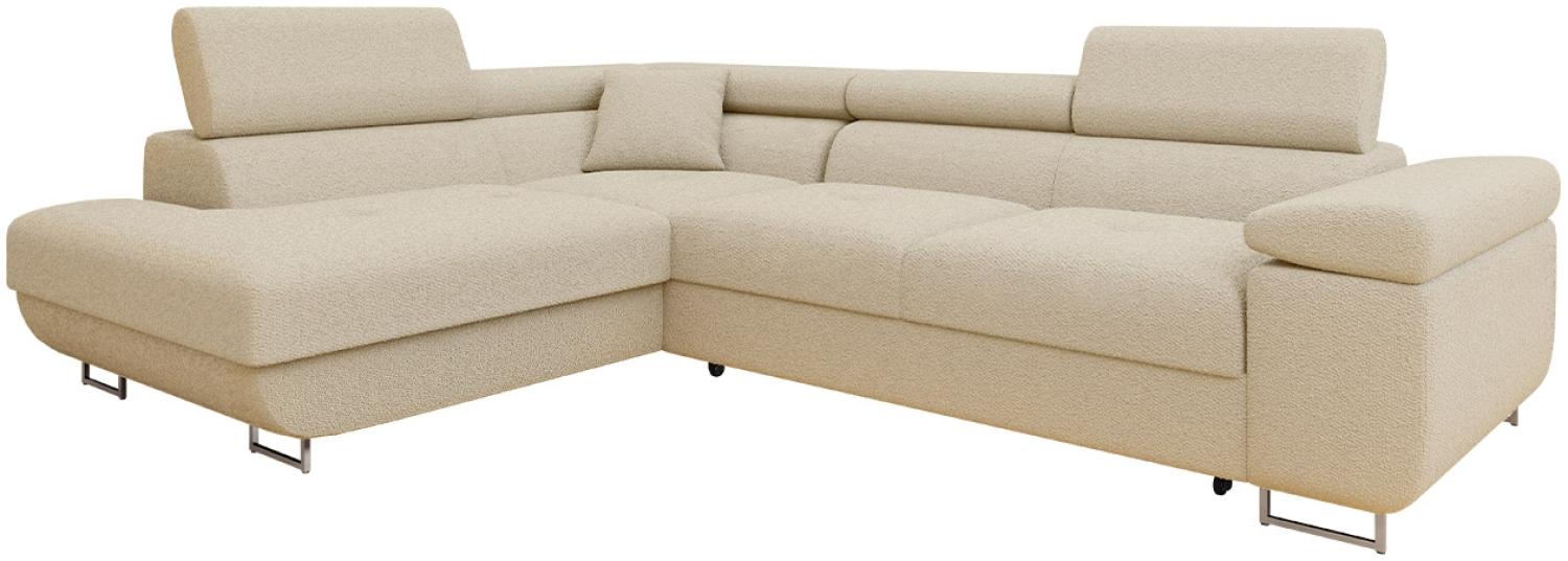 Ecksofa Torezio Premium mit Einstellbare Kopfstützen, Bettkasten und Schlaffunktion (Farbe: Baloo 2074, Seite: Links) Bild 1