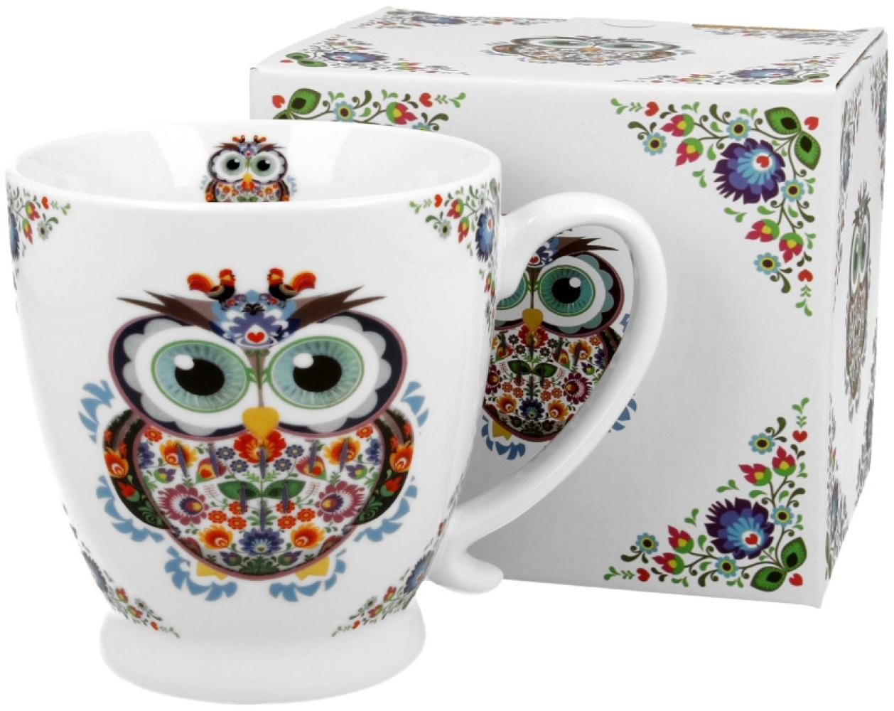 DUO ETNO Jumbobecher 480 ml OWL mit Fuß, New Bone China Porzellan Bild 1