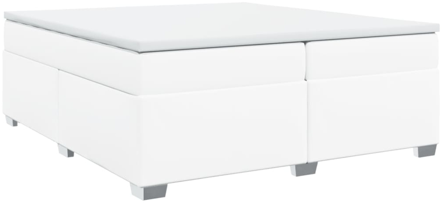 vidaXL Boxspringbett mit Matratze Weiß 200x200 cm Kunstleder 3285226 Bild 1
