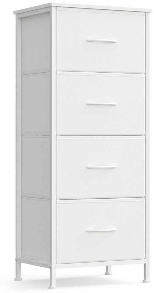 SONGMICS Kommode, Schrank, 4 Stoffschubladen, für Schlafzimmer, Flur, Wohnzimmer, weiß Bild 1