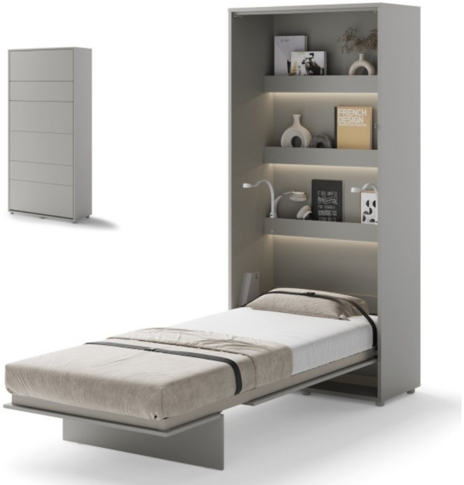 yourhouse24 Schrankbett Bed Concept Wandklappbett Vertikal Gästebett Grau 90/120/140/160/180cm Bild 1