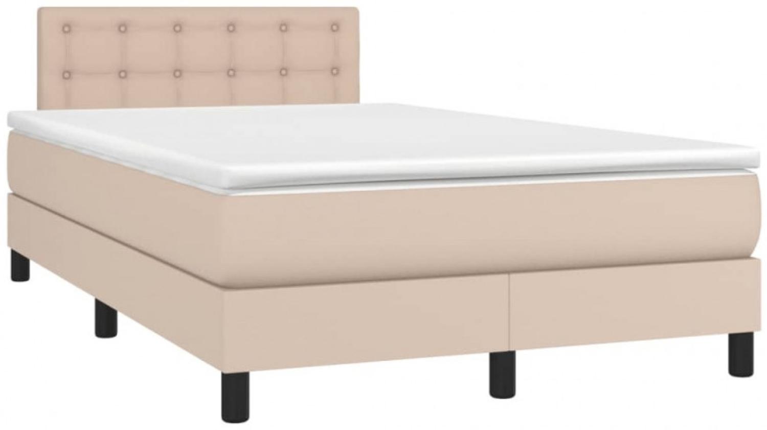 Boxspringbett mit Matratze & LED Cappuccino-Braun 120x190 cm (Farbe: Braun) Bild 1