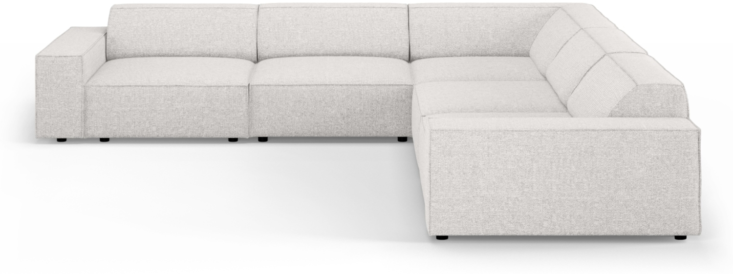 Micadoni Symmetrisches Ecksofa Jodie 6-Sitzer Chenille Hellgrau Bild 1