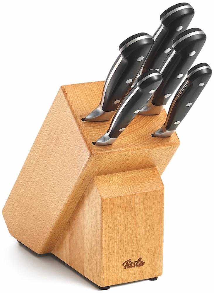 Fissler Alaska Holzmesserblock bestückt 6-tlg, Messerset, Holzblock, Chrom-Molybdän-Vanadium-Stahl, Braun, 088 312 06 000 0 Bild 1