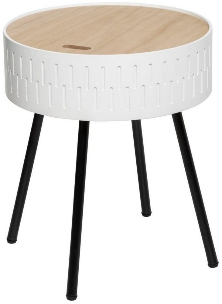 Atmosphera runder Beistelltisch mit Stauraum, SHIRO, weiß, Ø 38,5 cm Bild 1