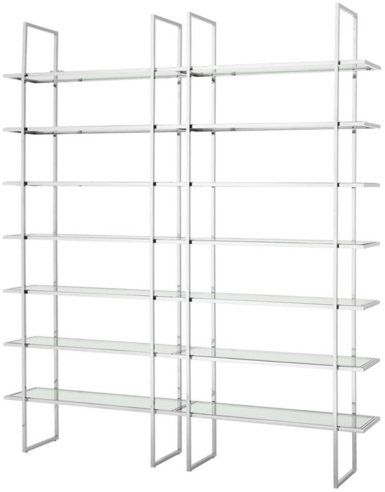 Casa Padrino Luxus Regalschrank Silber 220 x 40 x H. 253 cm - Luxus Qualität Bild 1