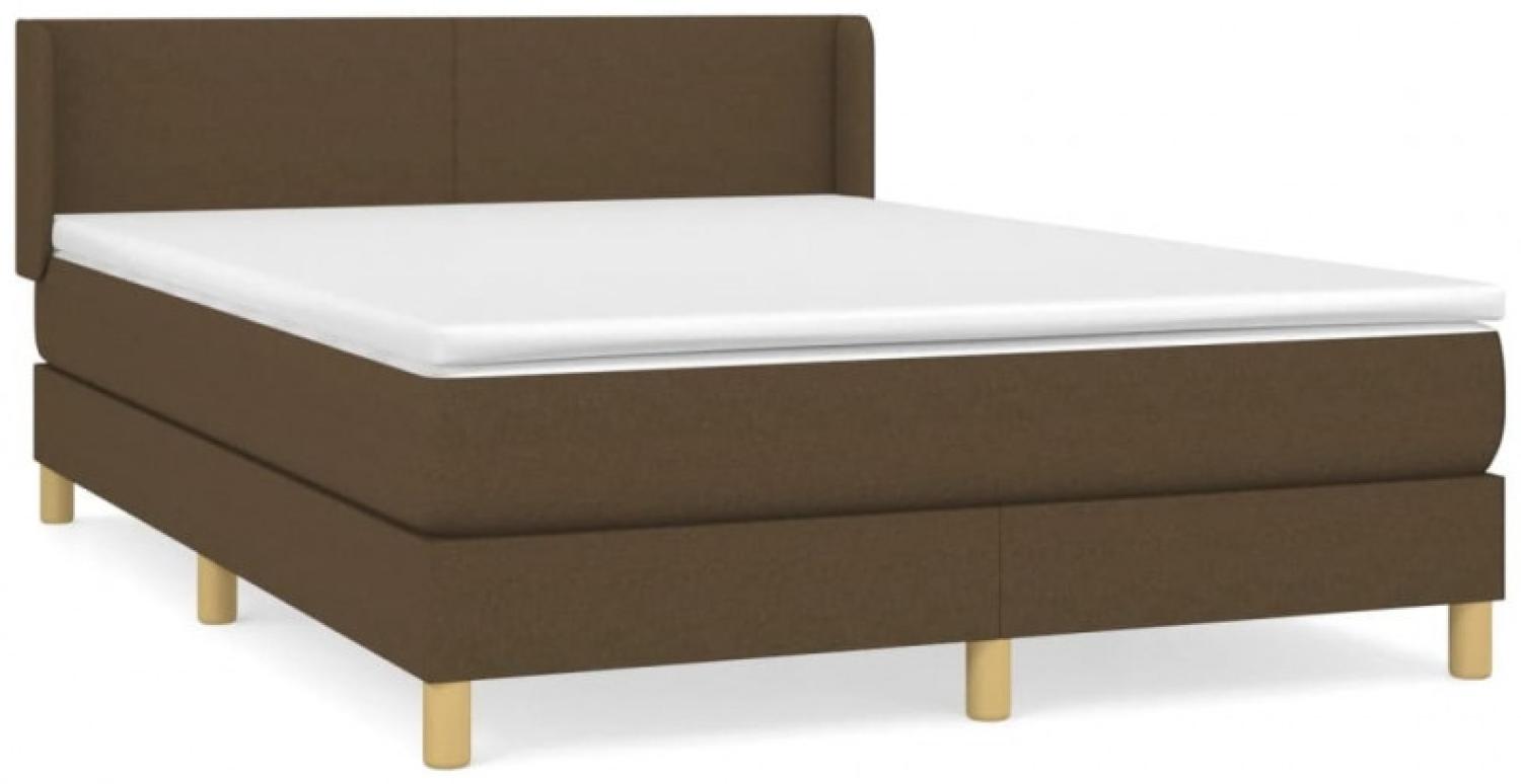 Boxspringbett mit Matratze Stoff Dunkelbraun 140 x 200 cm Bild 1