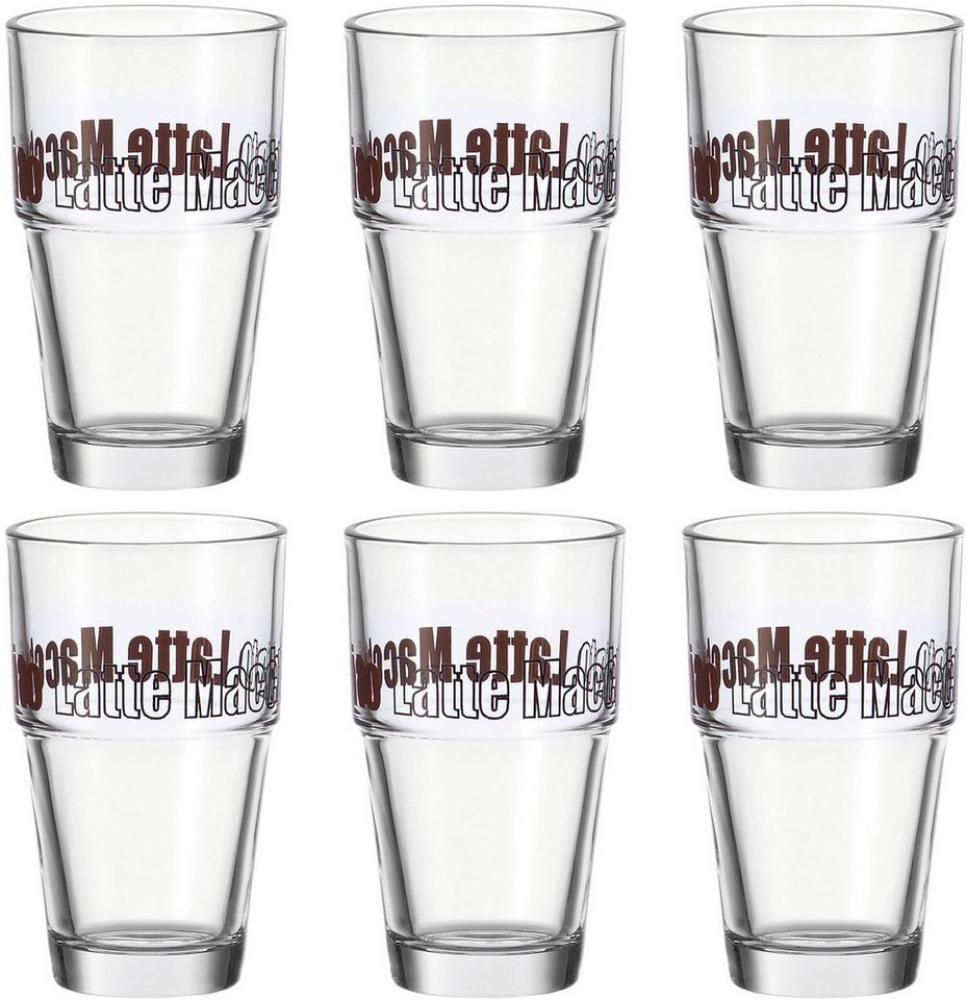 Leonardo Solo Becher Latte Macchiato 6er Set, Kaffeegläser, Cappuccino, Glas, 400 ml, 86583 Bild 1