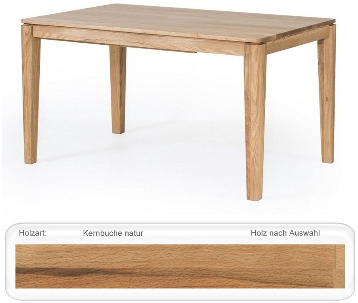 Esstisch Horand 140 cm 160 cm Ausziehtisch Designertisch Massivholz Kernbuche geölt, 140(190) x 90 cm Bild 1