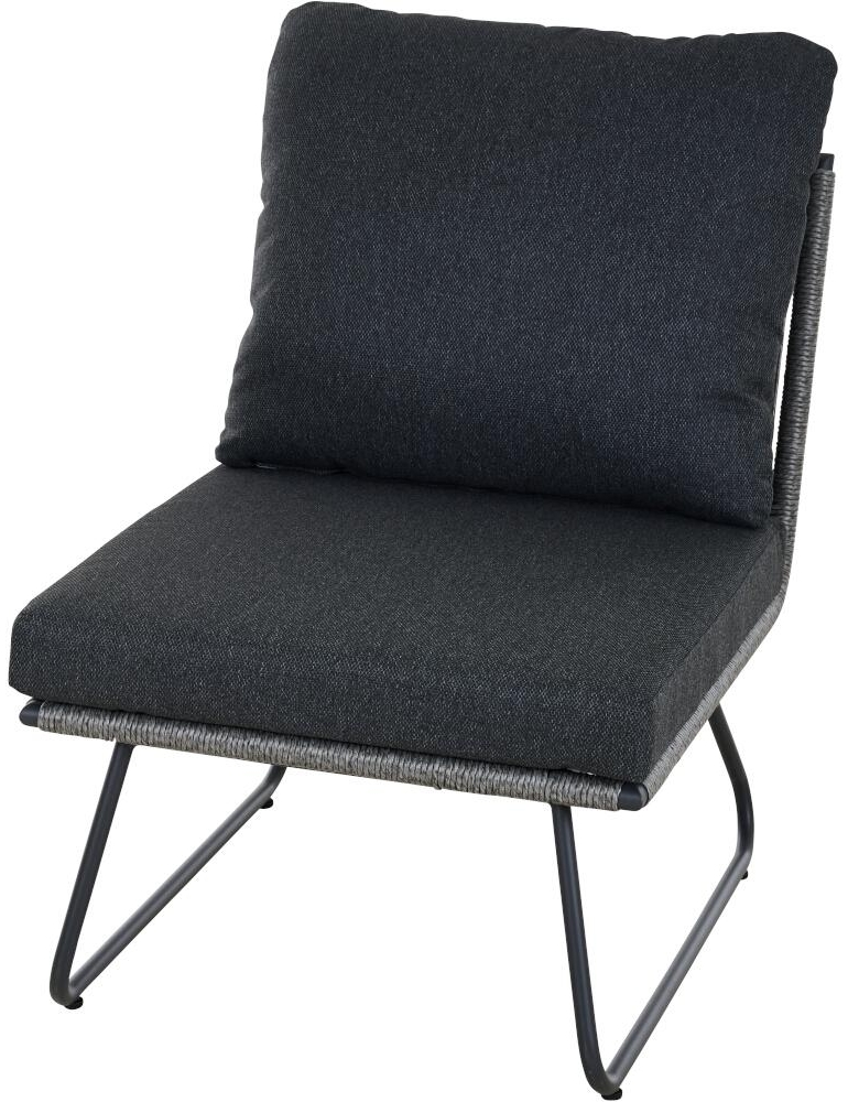 SIENA GARDEN Kansas Lounge Mittelsofa, grau Alu, Geflecht, inkl. Kissen Bild 1