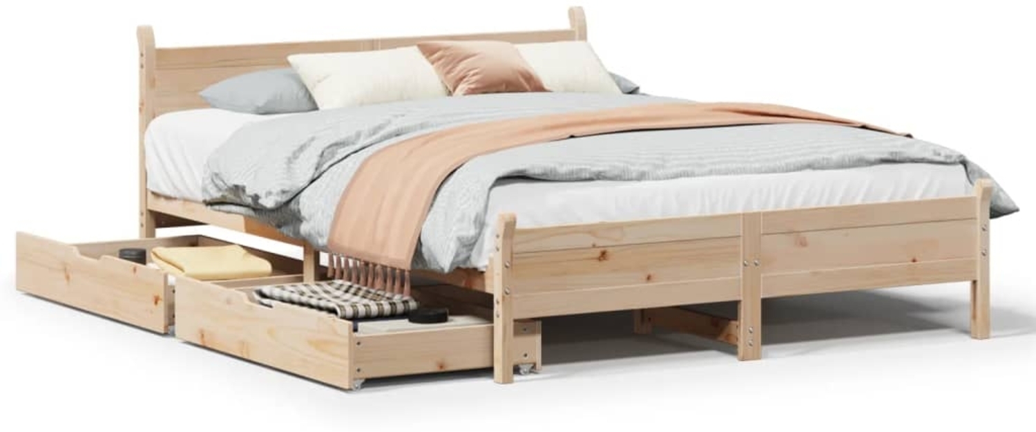vidaXL Massivholzbett ohne Matratze 150x200 cm Kiefernholz 3309767 Bild 1