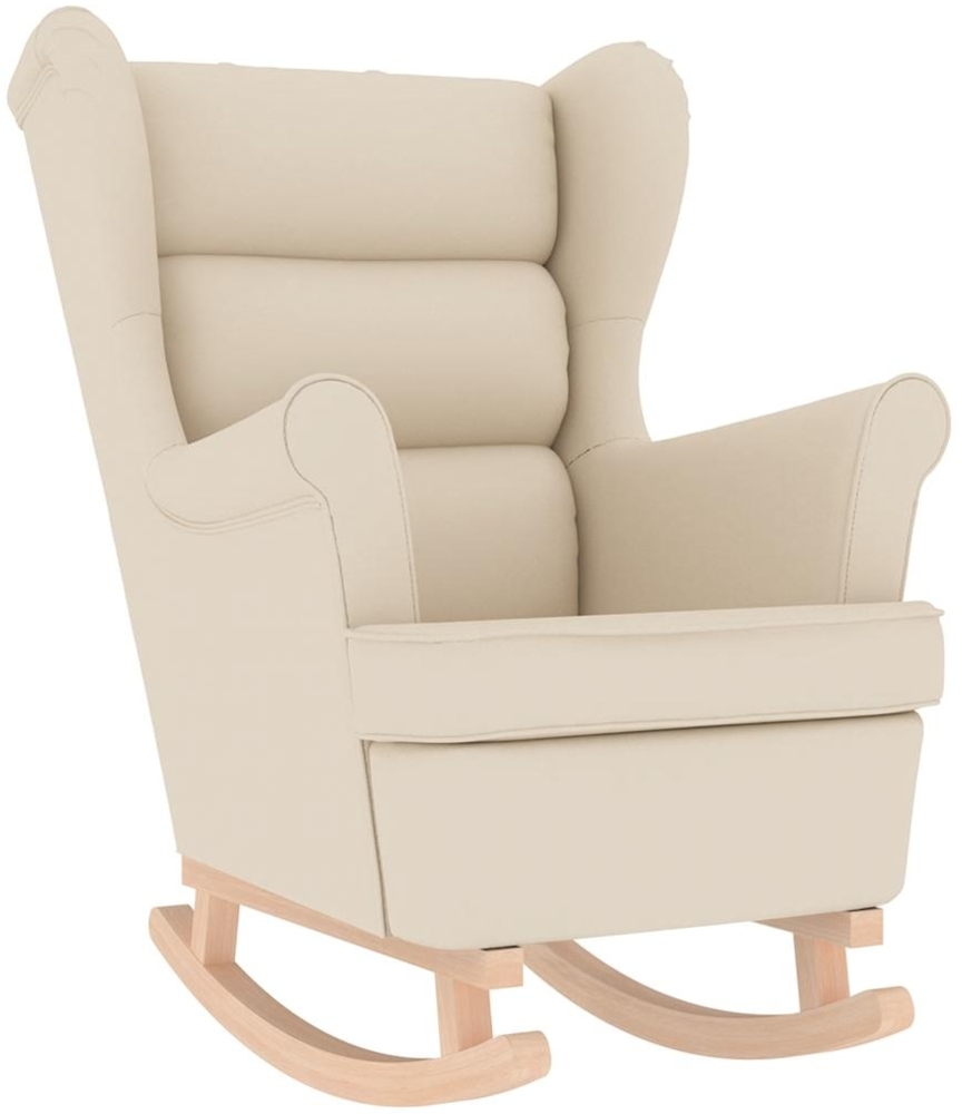 vidaXL Schaukelsessel Weiß 74x90x102 cm Leinen 4016931 Bild 1